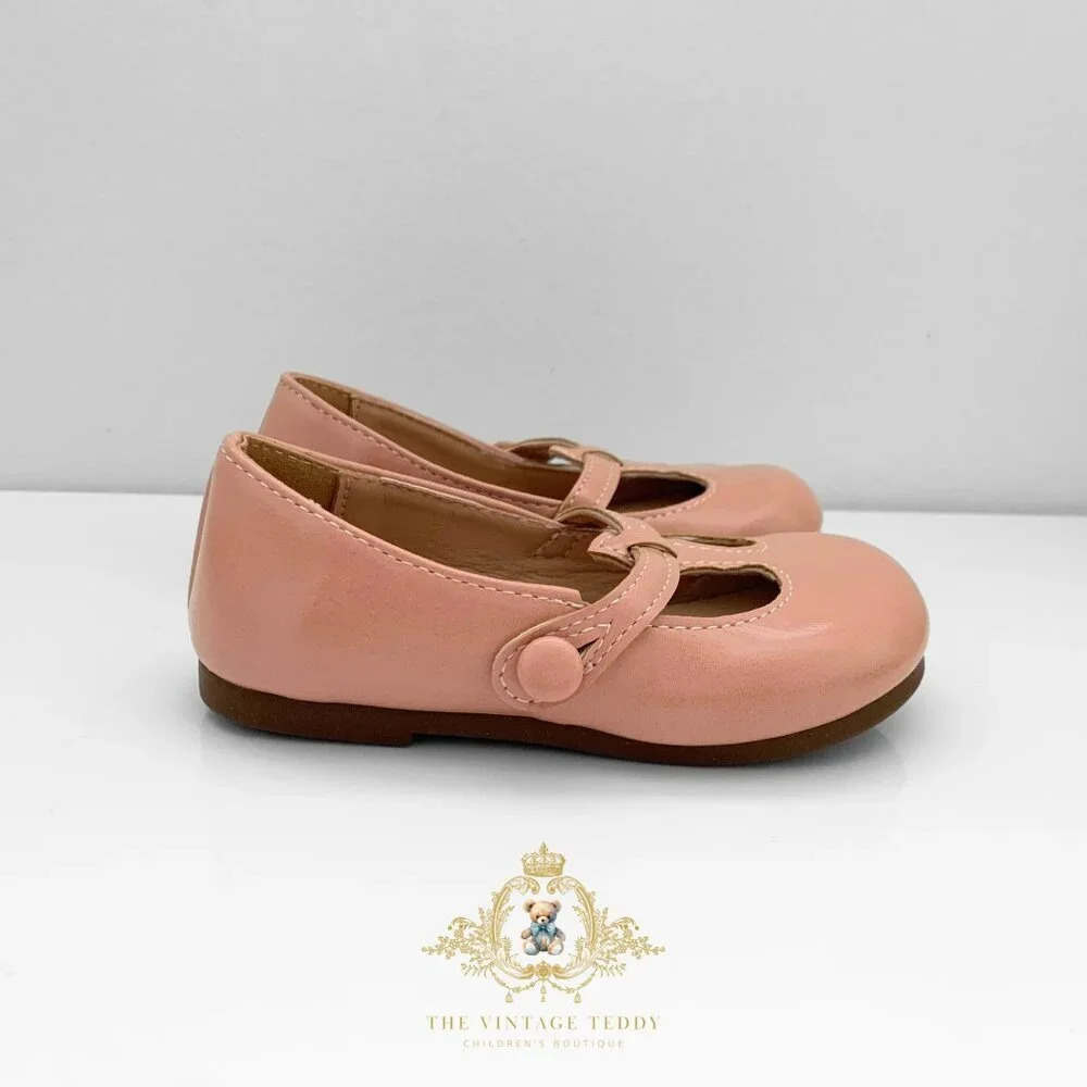 NWT Pretty Girls Mary Jane Flats Vintage Style Children's Shoes Blush Pink 2.5 - Picture 4 of 8